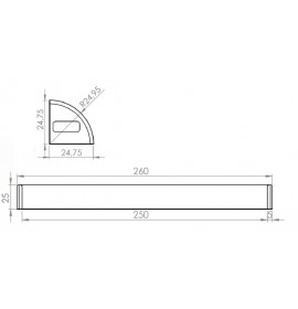 Алюминиевая ручка для шкафов TK-100CT