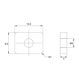 Квадратная гайка GMRP-1001