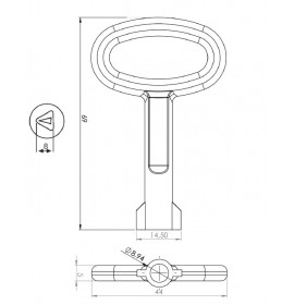Ключ для замка (большой) треугольный TK-100310-2