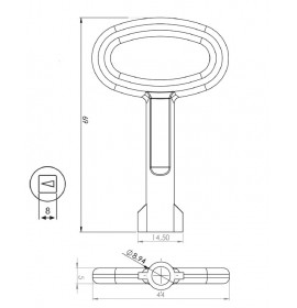 Ключ для замка (большой) квадратный TK-100310-3