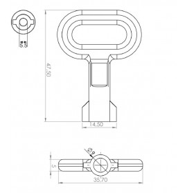 Ключ для замка (маленький) двойной элемент TK-100313-1