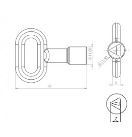 Ключ для замка треугольный TK-100359