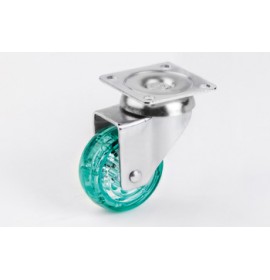 Опора колесная (прозрачный зеленый ролик, платформа для крепления) GM 9.45090