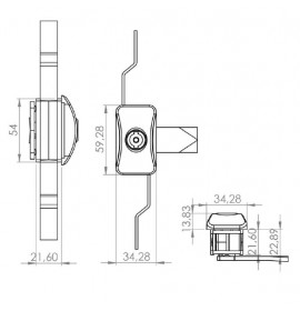 Замок для шкафа на четверть поворота TK-100307-V1