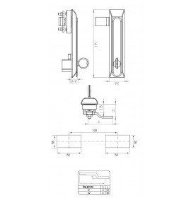 Замок с поворотной ручкой TK-100001-4