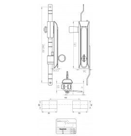 Замок с поворотной ручкой TK-100002-1