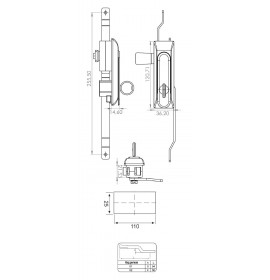 Замок с поворотной ручкой TK-100006-3
